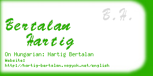 bertalan hartig business card